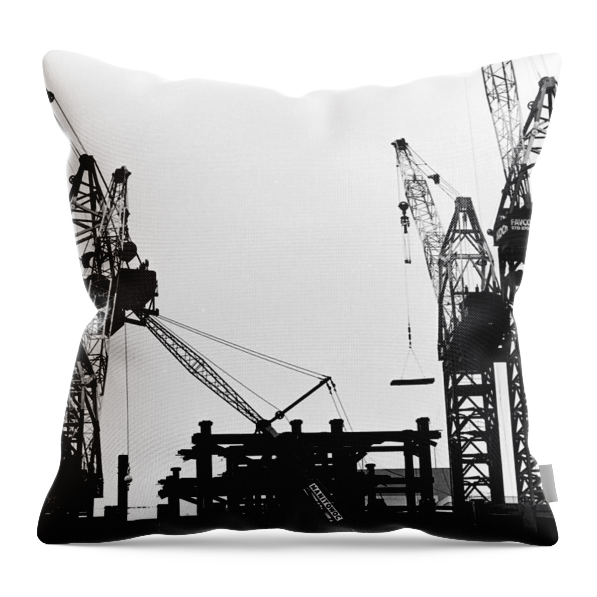 Wtc Throw Pillow featuring the photograph #96 Kangaroo crane moving up #96 by William Haggart