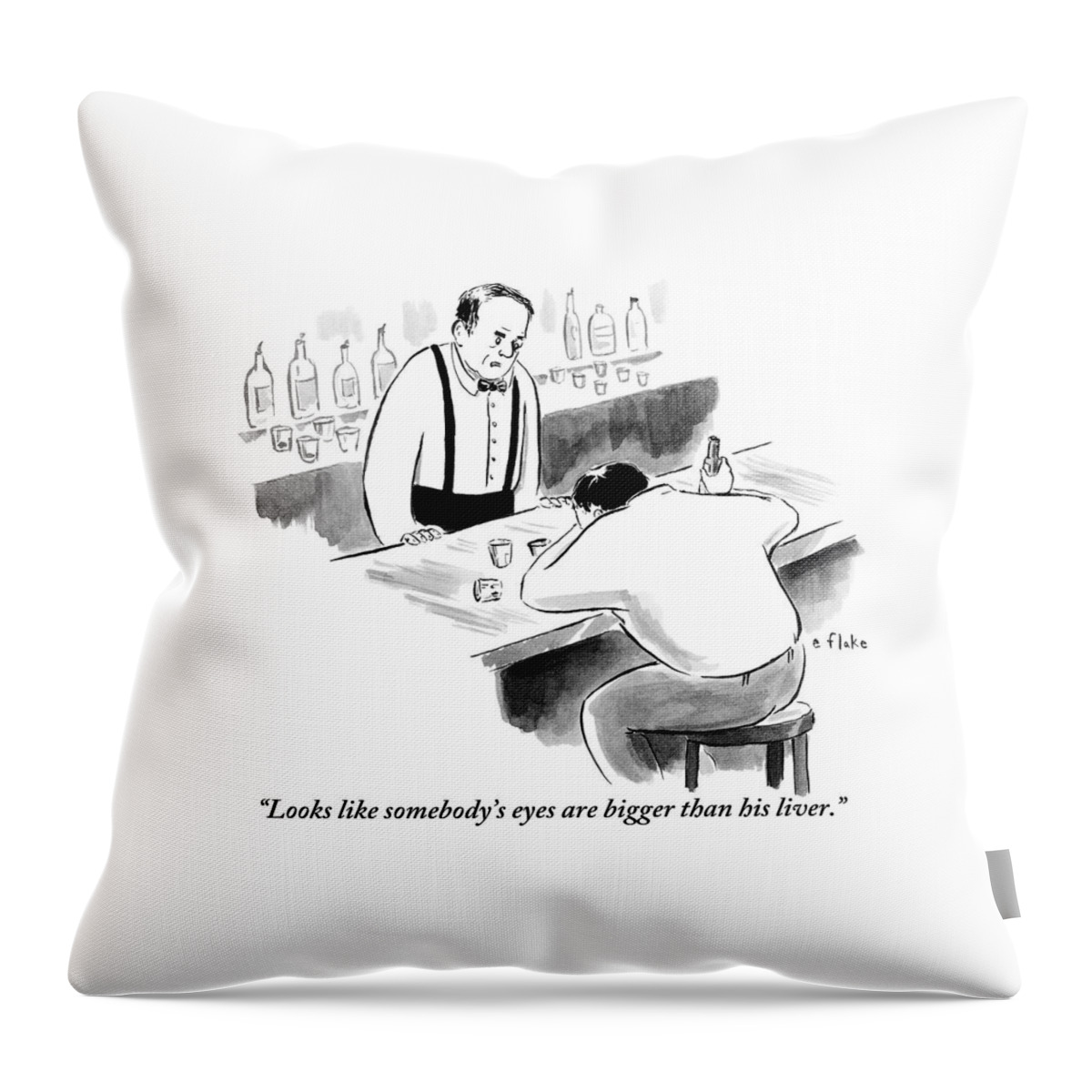 A Bartender Speaks To A Man Who Is Sitting Throw Pillow
