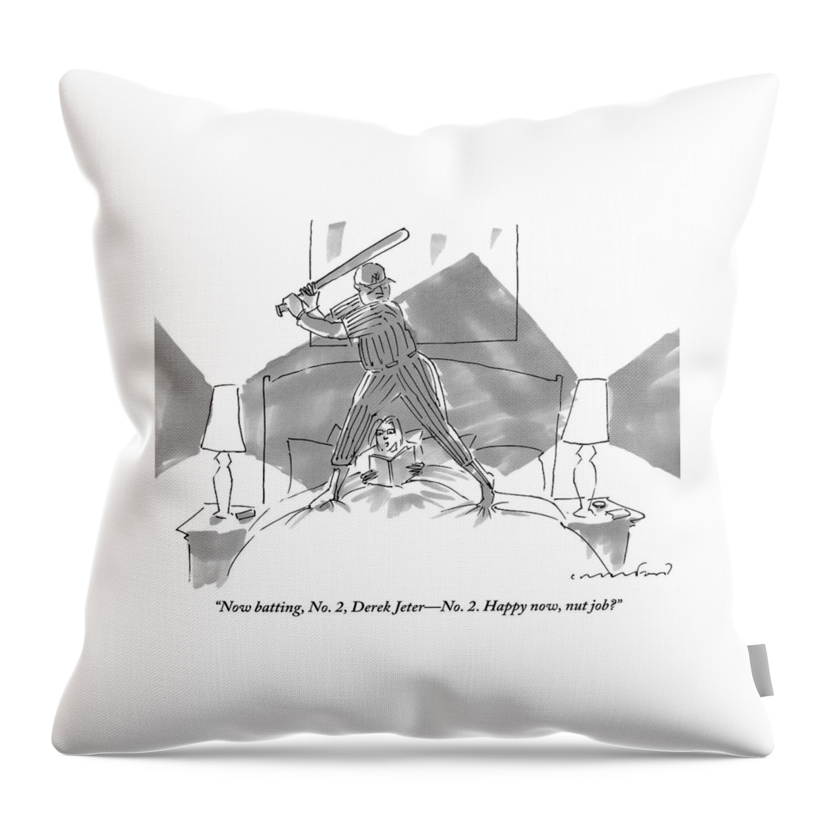 A Baseball Player About To Take A Swing Stands Throw Pillow
