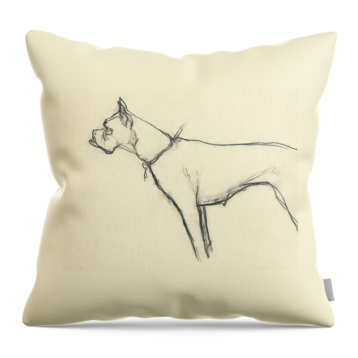 A Boxer Dog Throw Pillow