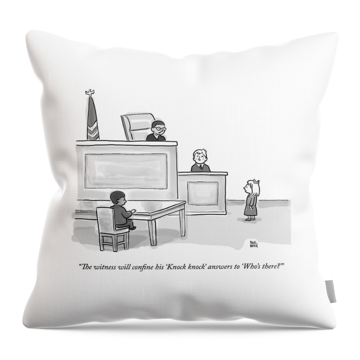 A Child Judge Says To A Child Witness In A Court Throw Pillow