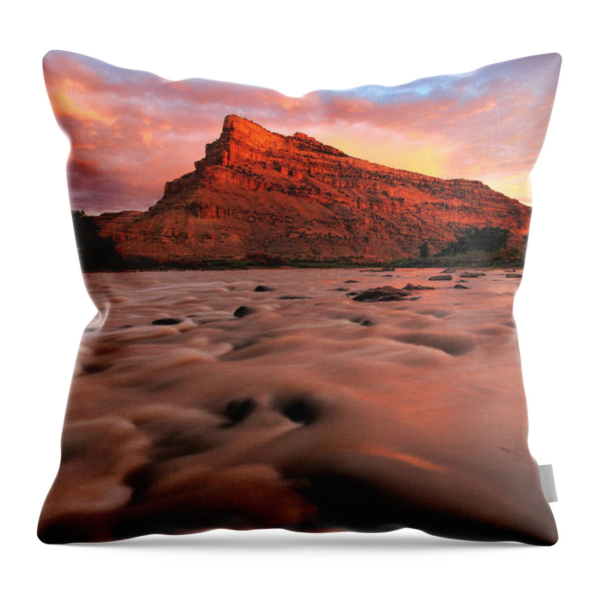 Colorado River Throw Pillow featuring the photograph A Chocolate Milk River by Ronda Kimbrow