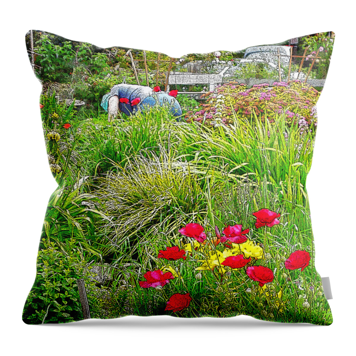 City Throw Pillow featuring the photograph A City Garden by David Trotter