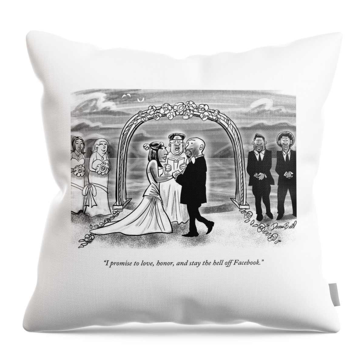 A Couple Getting Married Throw Pillow