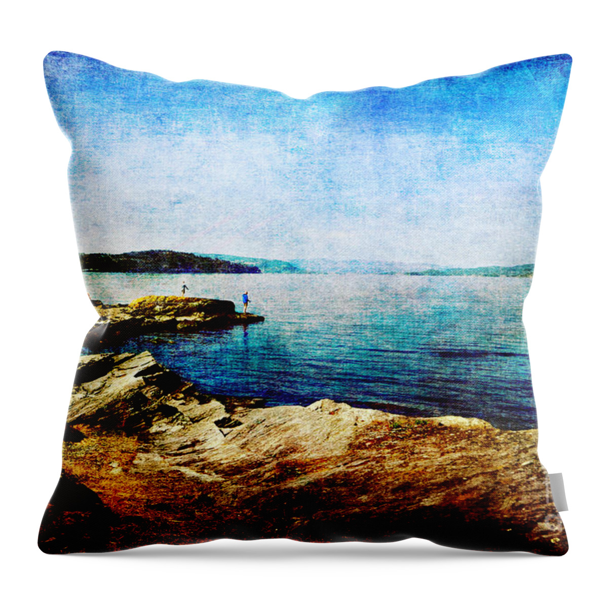 Fishing Throw Pillow featuring the photograph A Day Out by Randi Grace Nilsberg