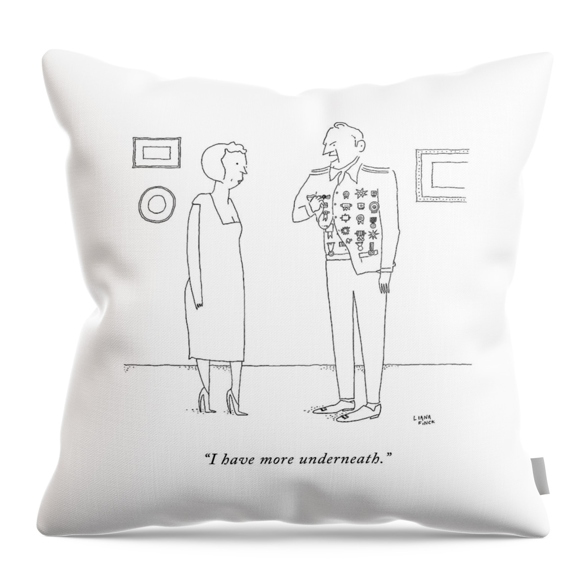 A Decorated Military Officer Shows Throw Pillow