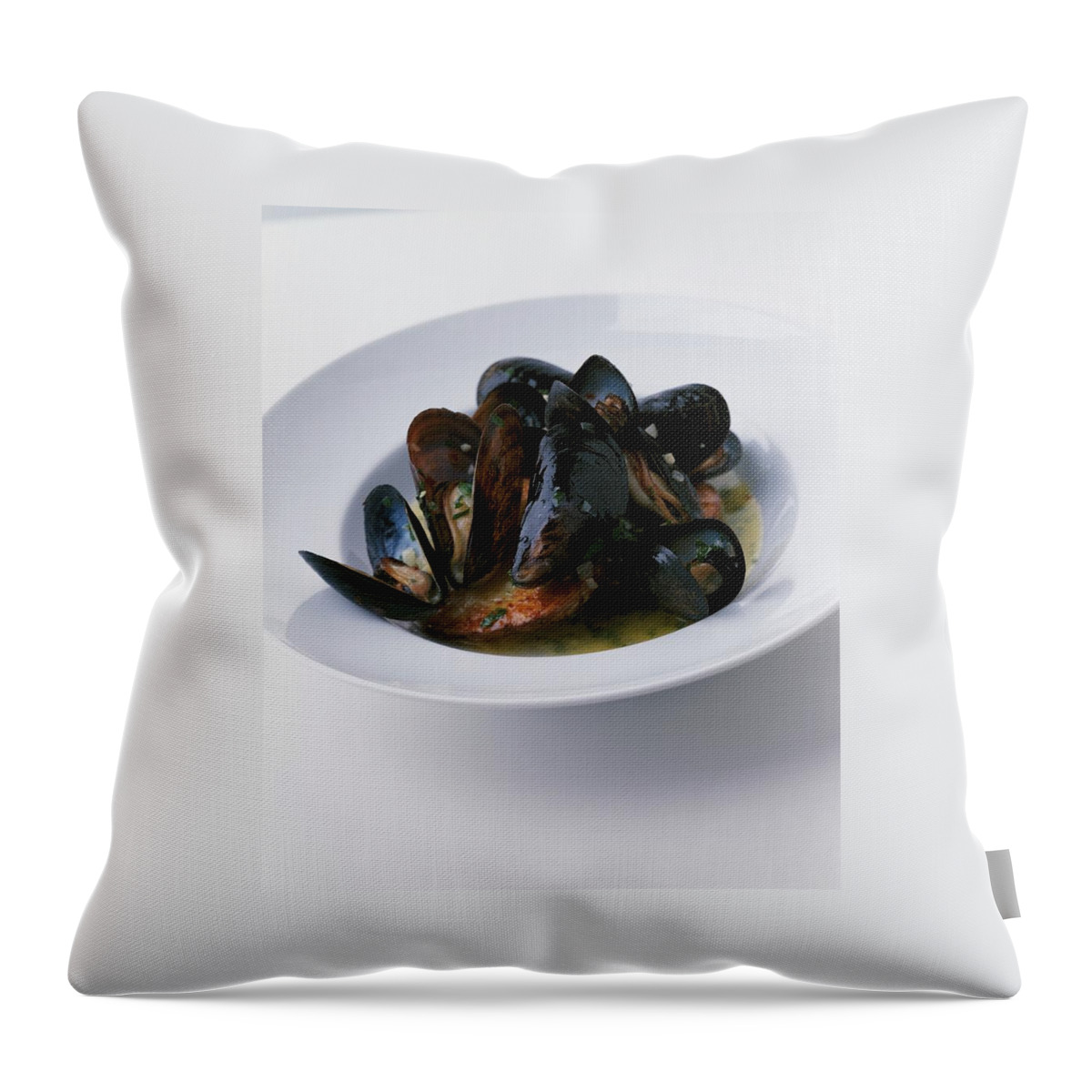 A Dish Of Mussels Throw Pillow
