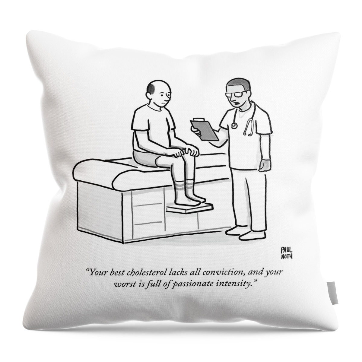 A Doctor Addresses A Patient In The Examination Throw Pillow