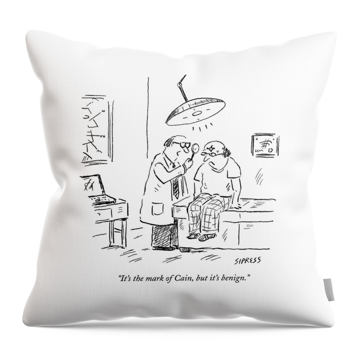 A Doctor Examines A Satanic Mark On A Patient's Throw Pillow