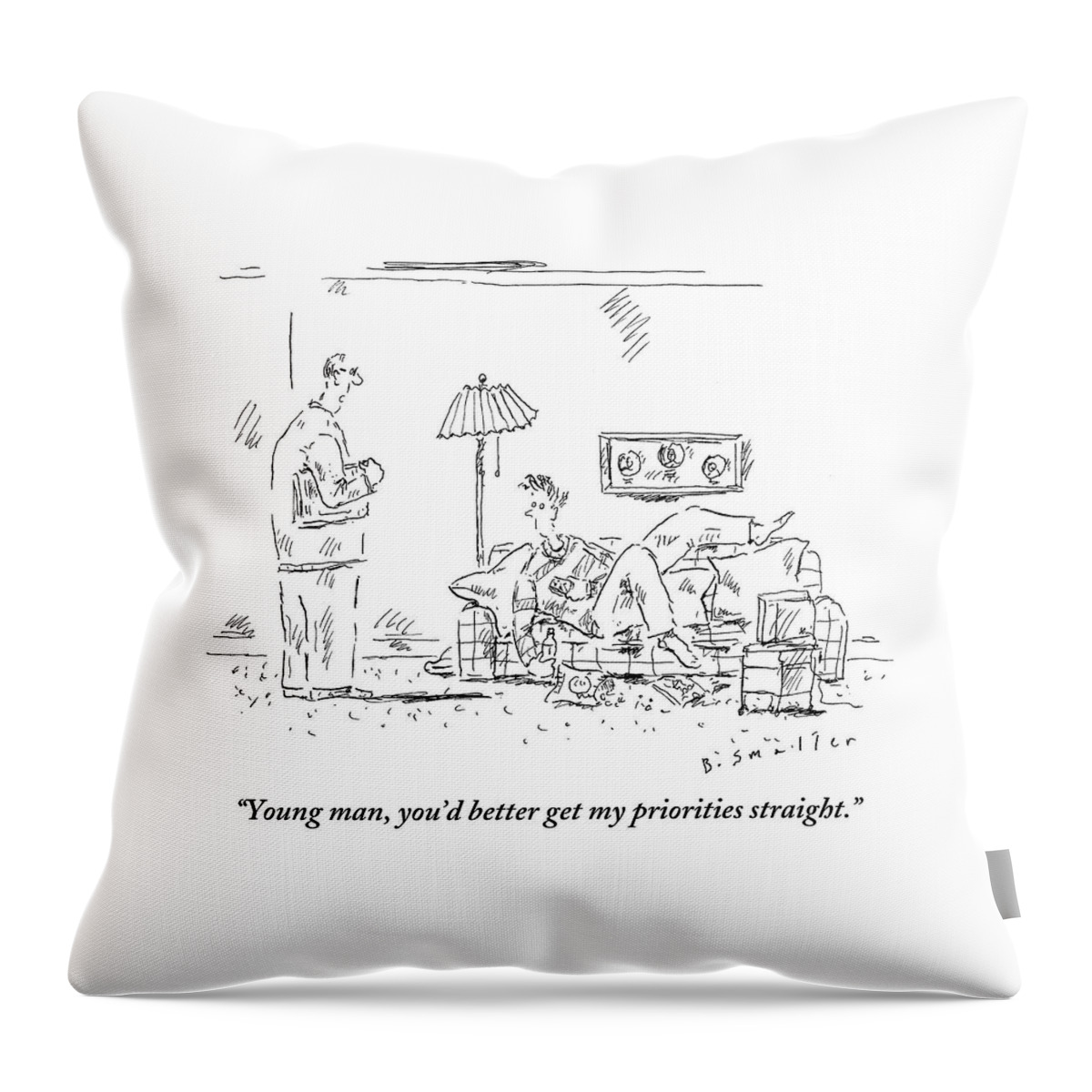 A Father Speaking To His Son Throw Pillow