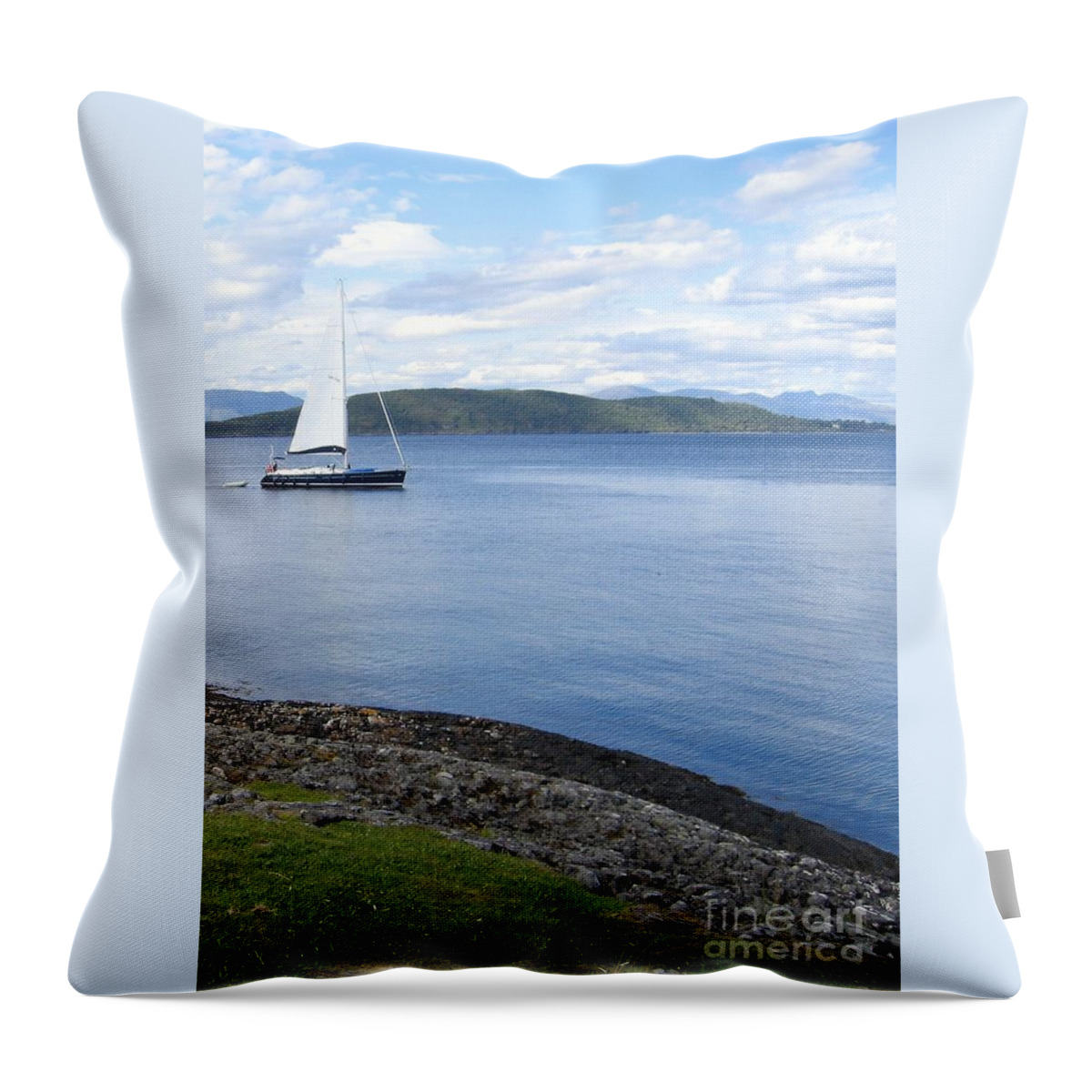 Loch Etive Throw Pillow featuring the photograph A Fine Day For A Sail by Denise Railey