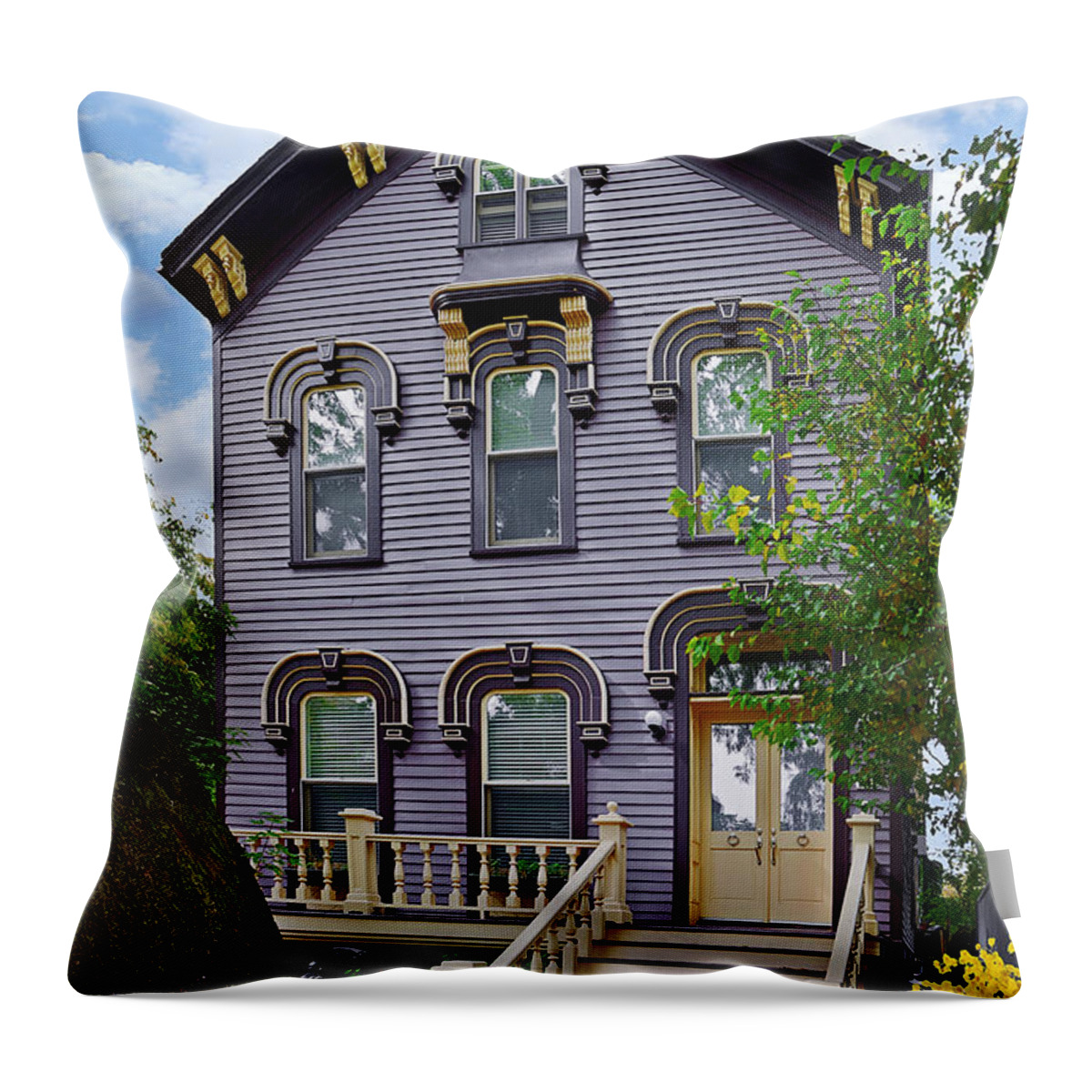 Chicago Throw Pillow featuring the photograph A glimpse into Old Town Chicago by Alexandra Till