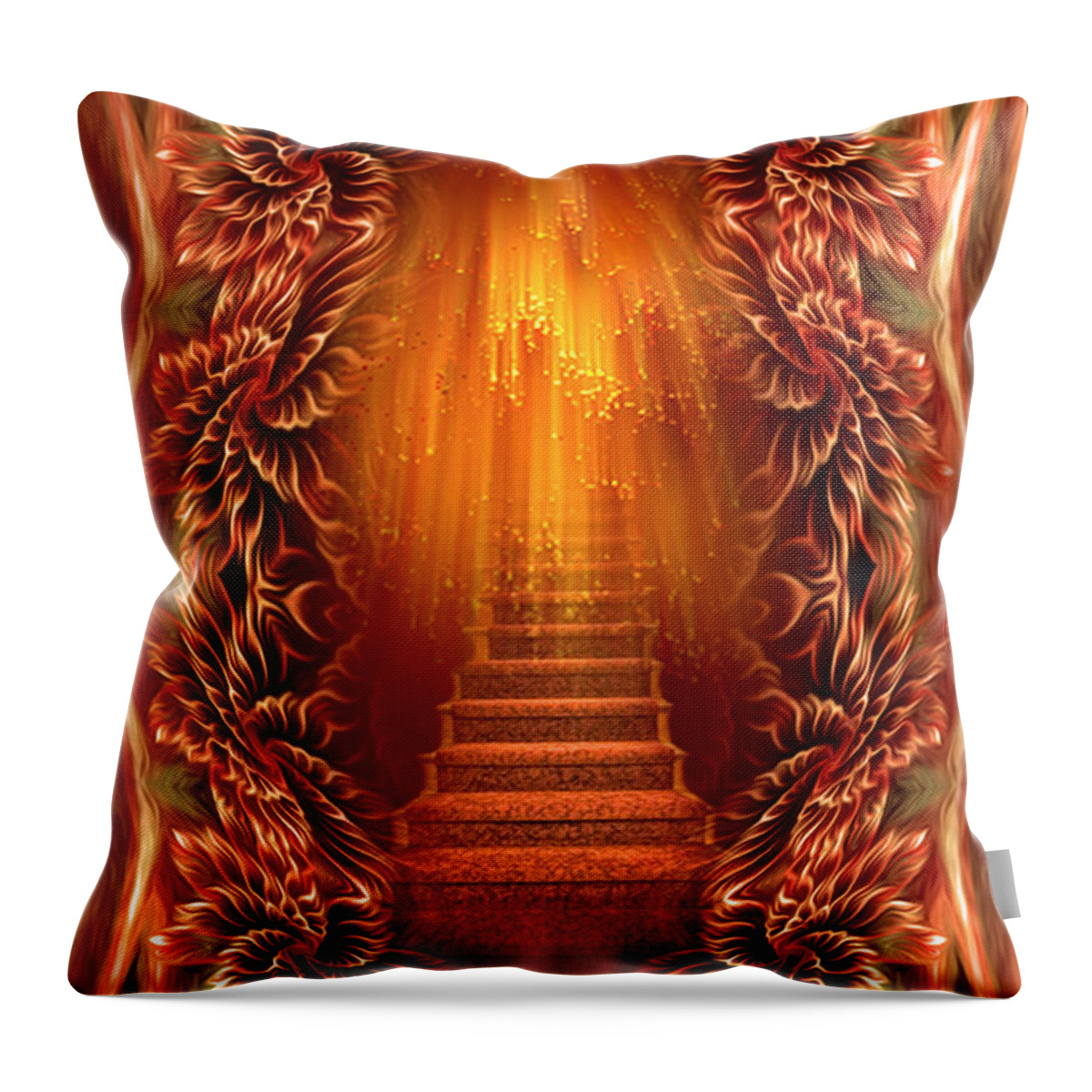 Aglimpseofheaven Throw Pillow featuring the digital art A glimpse of heaven - soothing art by Giada Rossi by Giada Rossi