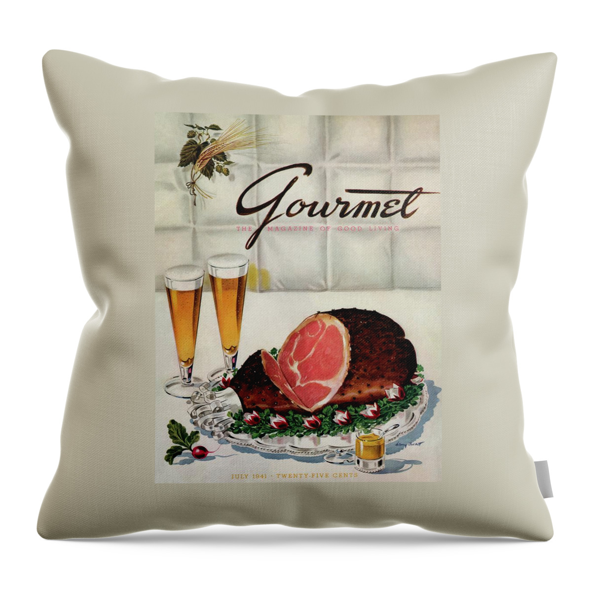A Gourmet Cover Of Ham Throw Pillow