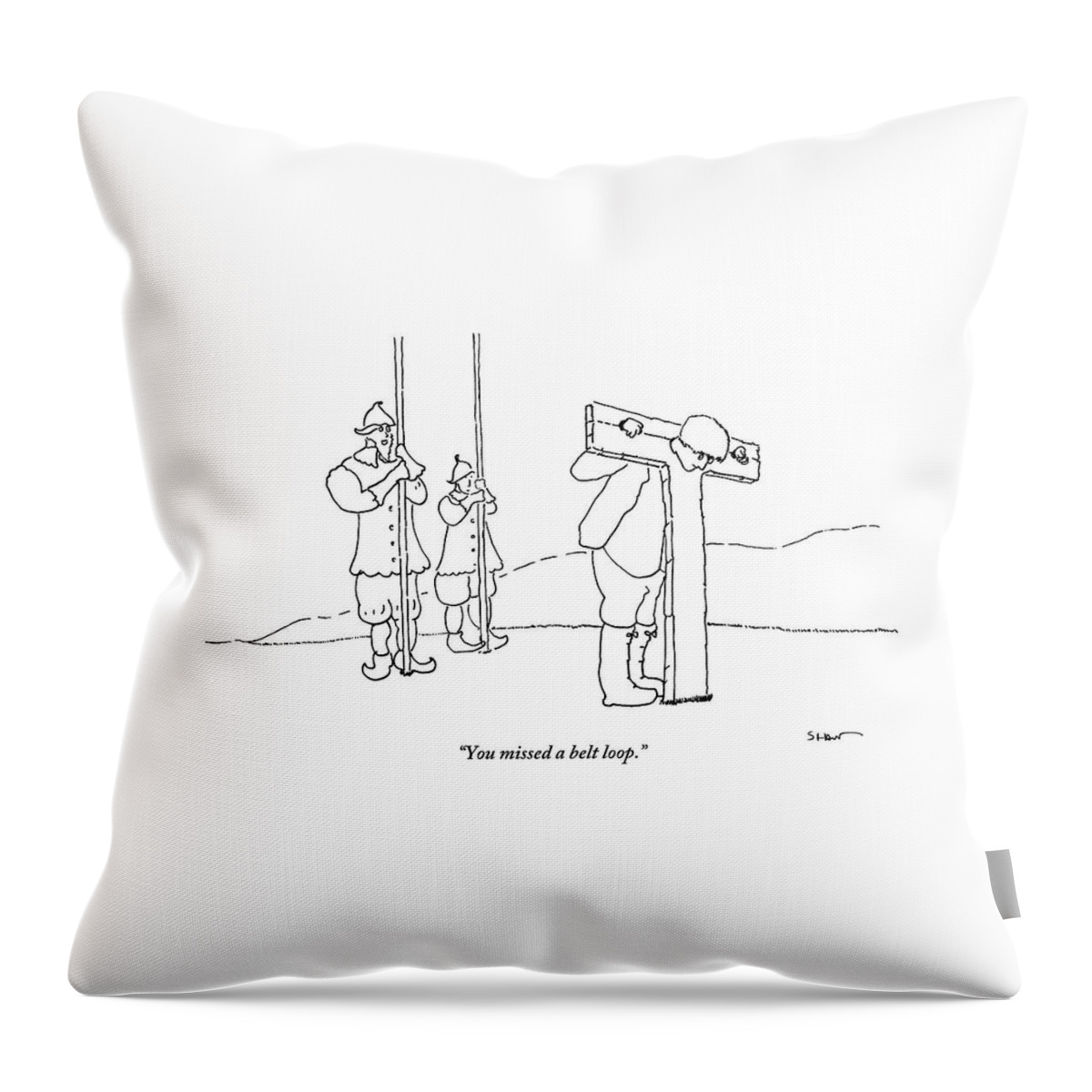 A Guard Talks To A Prisoner In The Stockade Throw Pillow