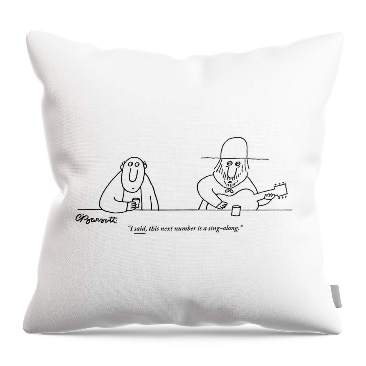 A Guitarist At A Bar Speaks To The Drinker Throw Pillow