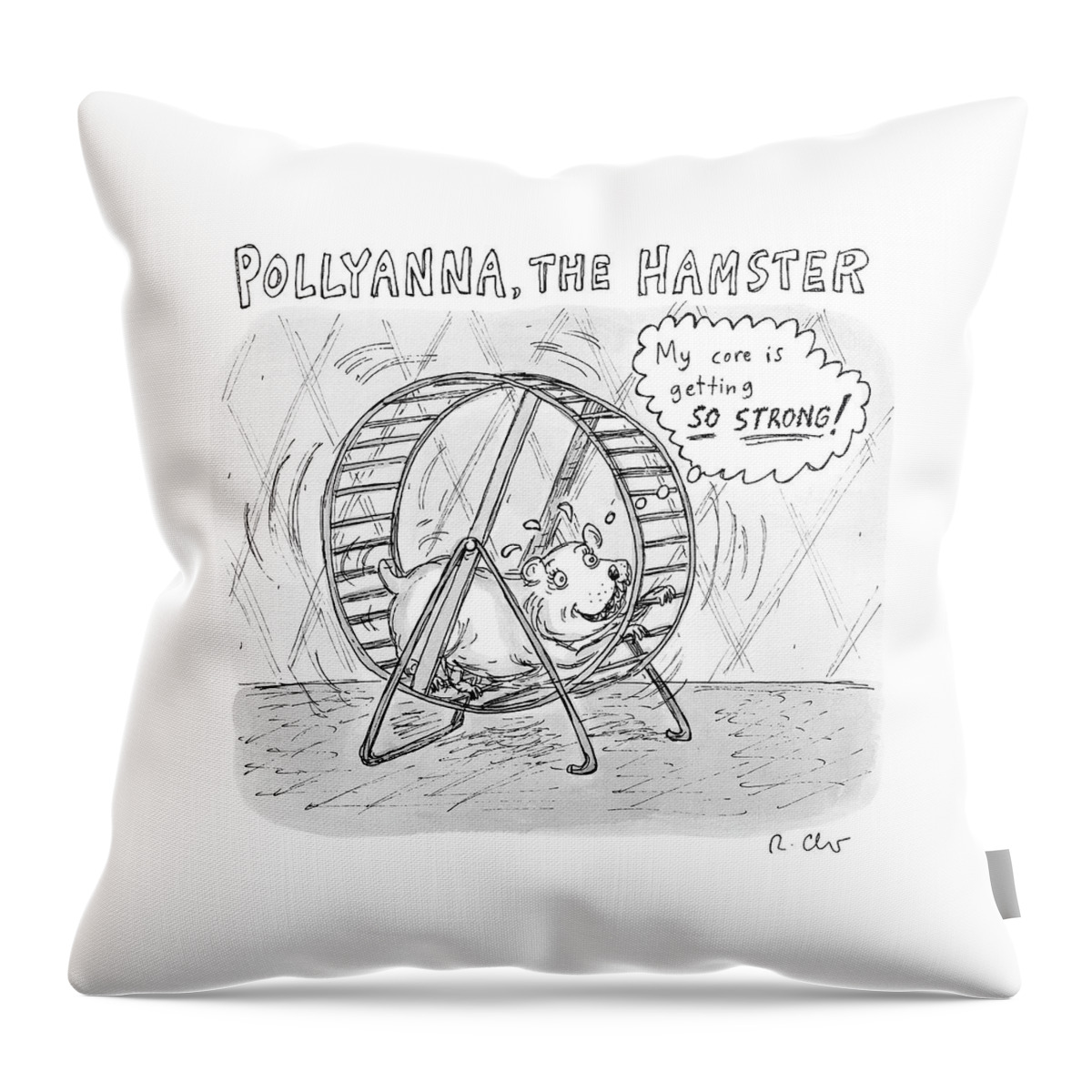 A Hamster Runs On A Wheel Thinking My Core Throw Pillow
