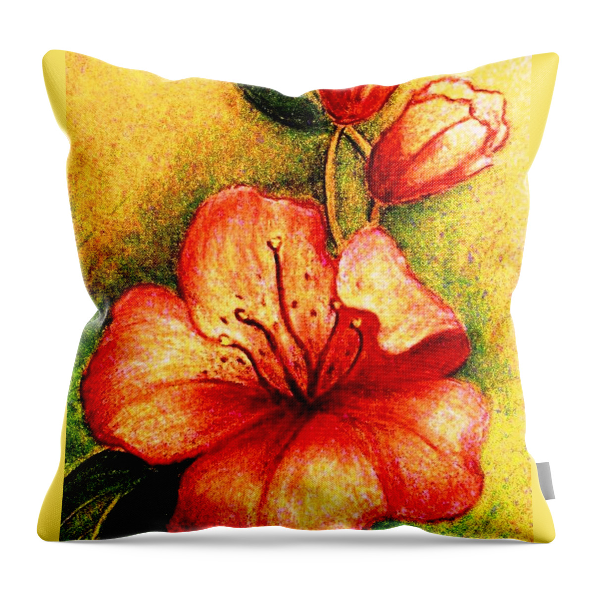 Flowers Throw Pillow featuring the painting A Harbinger of Springtime by Hazel Holland