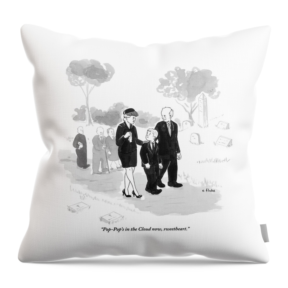 A Husband And Wife At A Funeral Comfort Throw Pillow