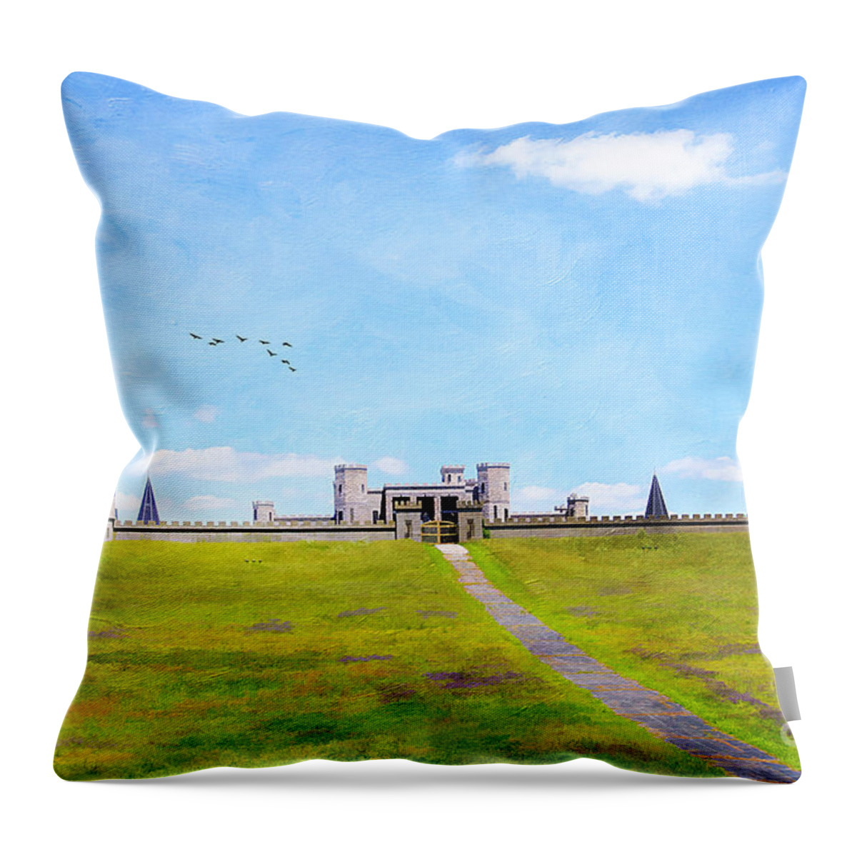 Ancient Throw Pillow featuring the photograph A Kings Castle by Darren Fisher