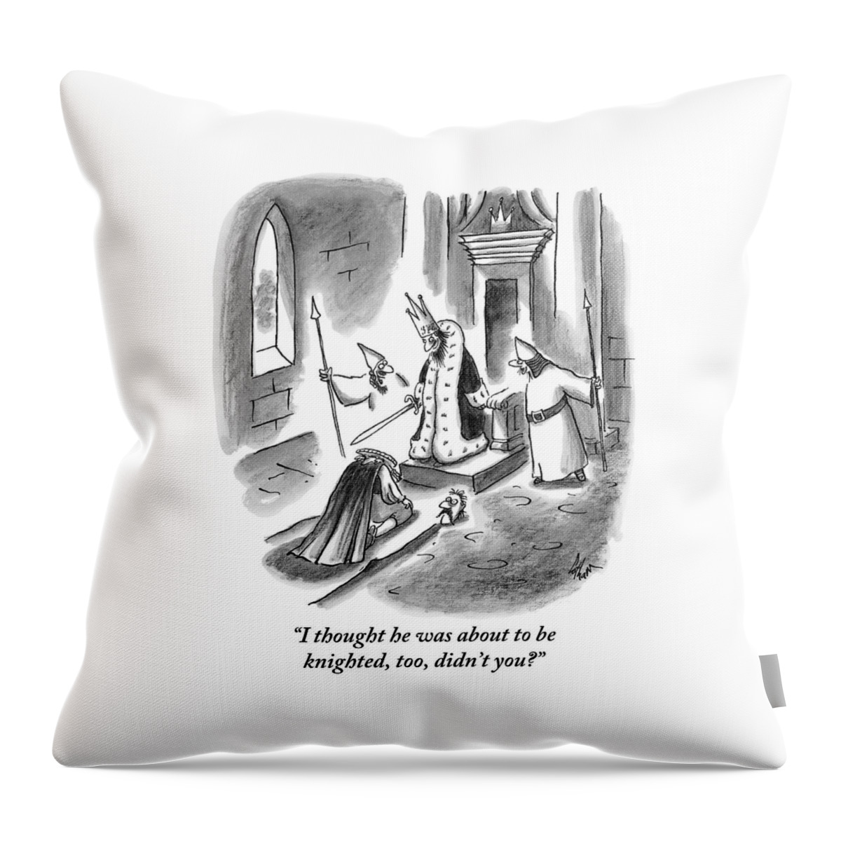 A King's Guard Comments To The Other Guard Throw Pillow