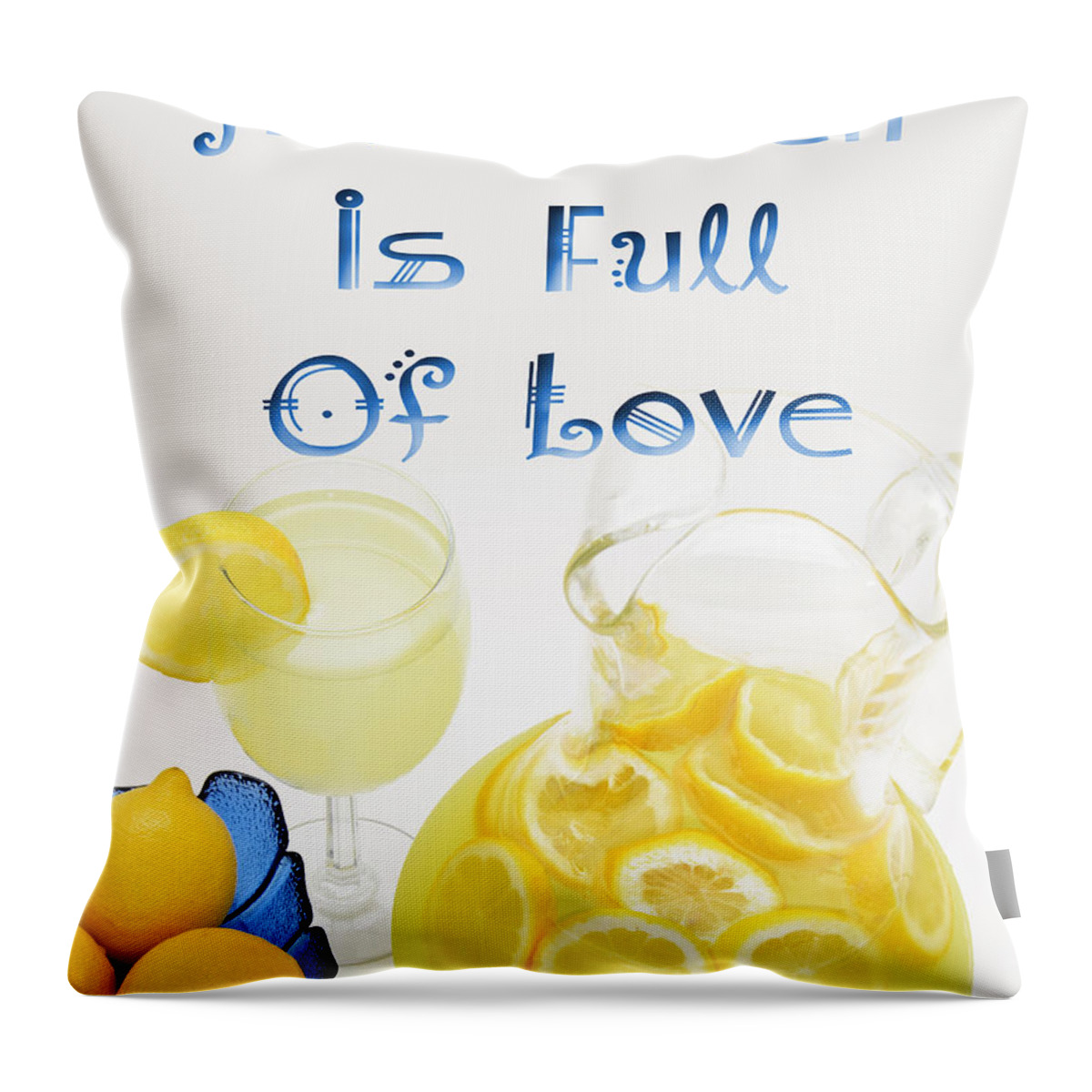 Lemons Throw Pillow featuring the digital art A Kitchen Is Full Of Love 3 by Andee Design