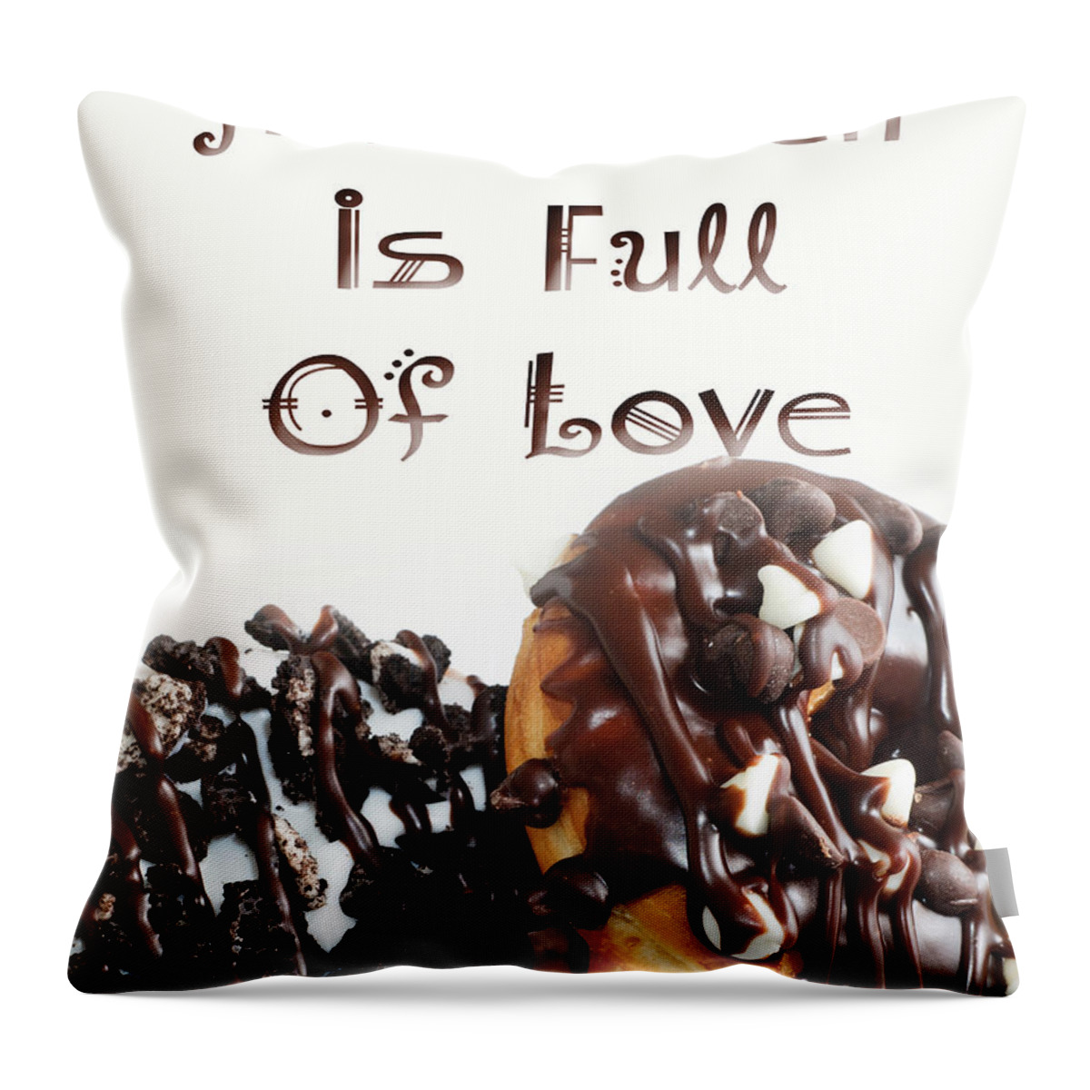 Donuts Throw Pillow featuring the digital art A Kitchen Is Full Of Love 7 by Andee Design