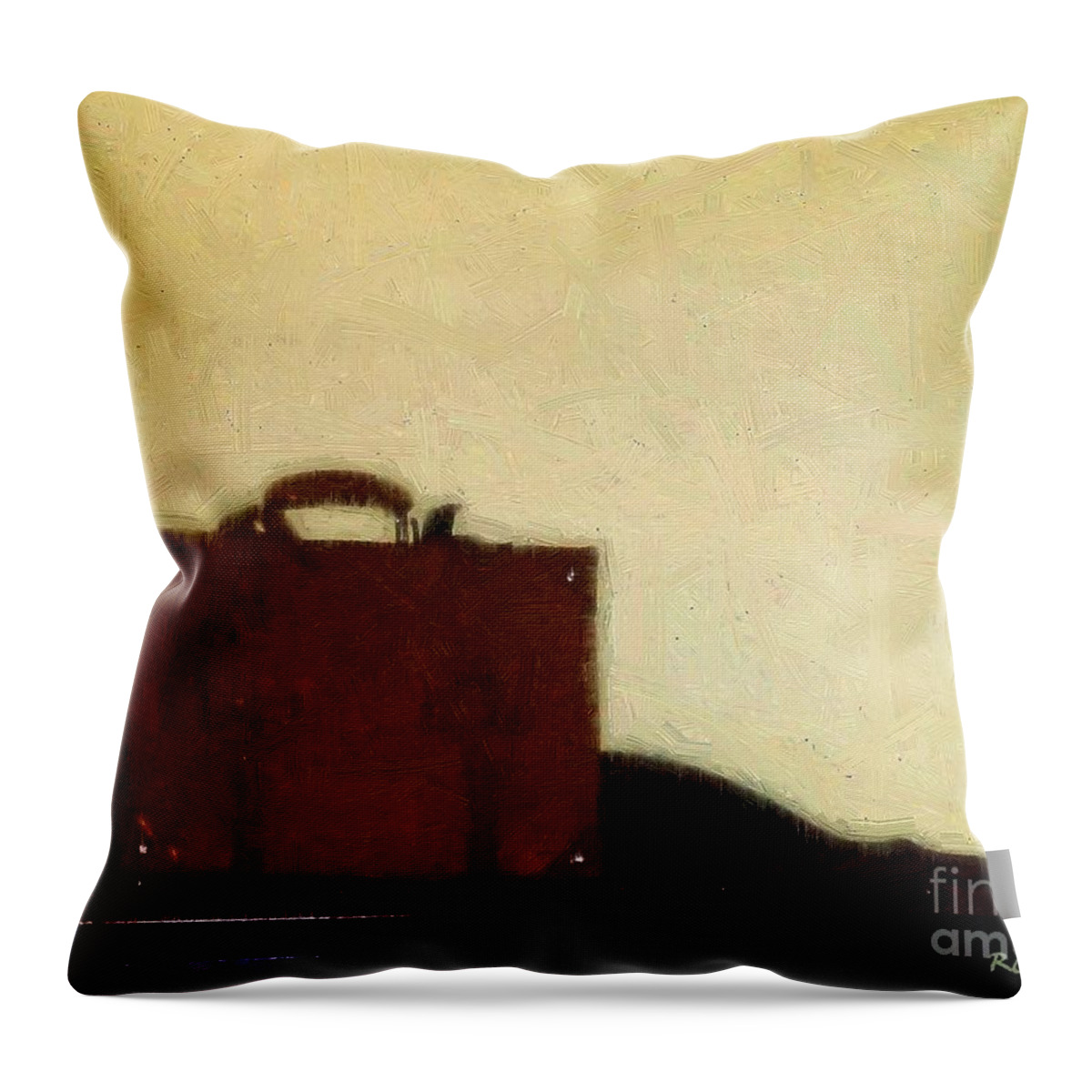 Briefcase Throw Pillow featuring the painting A Life in Brief by RC DeWinter