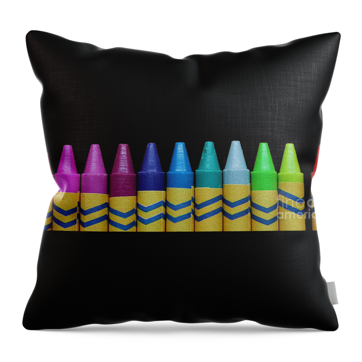 Crayons Throw Pillow featuring the photograph A Little out of Place by Nina Silver
