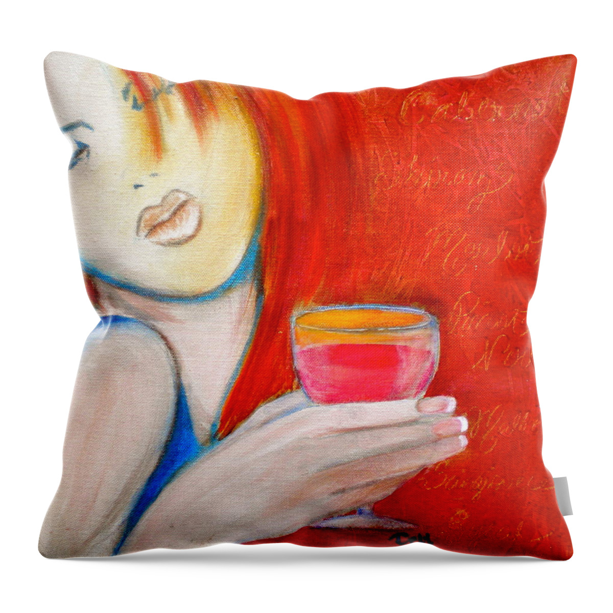 Lady Throw Pillow featuring the painting A Little Tart by Debi Starr