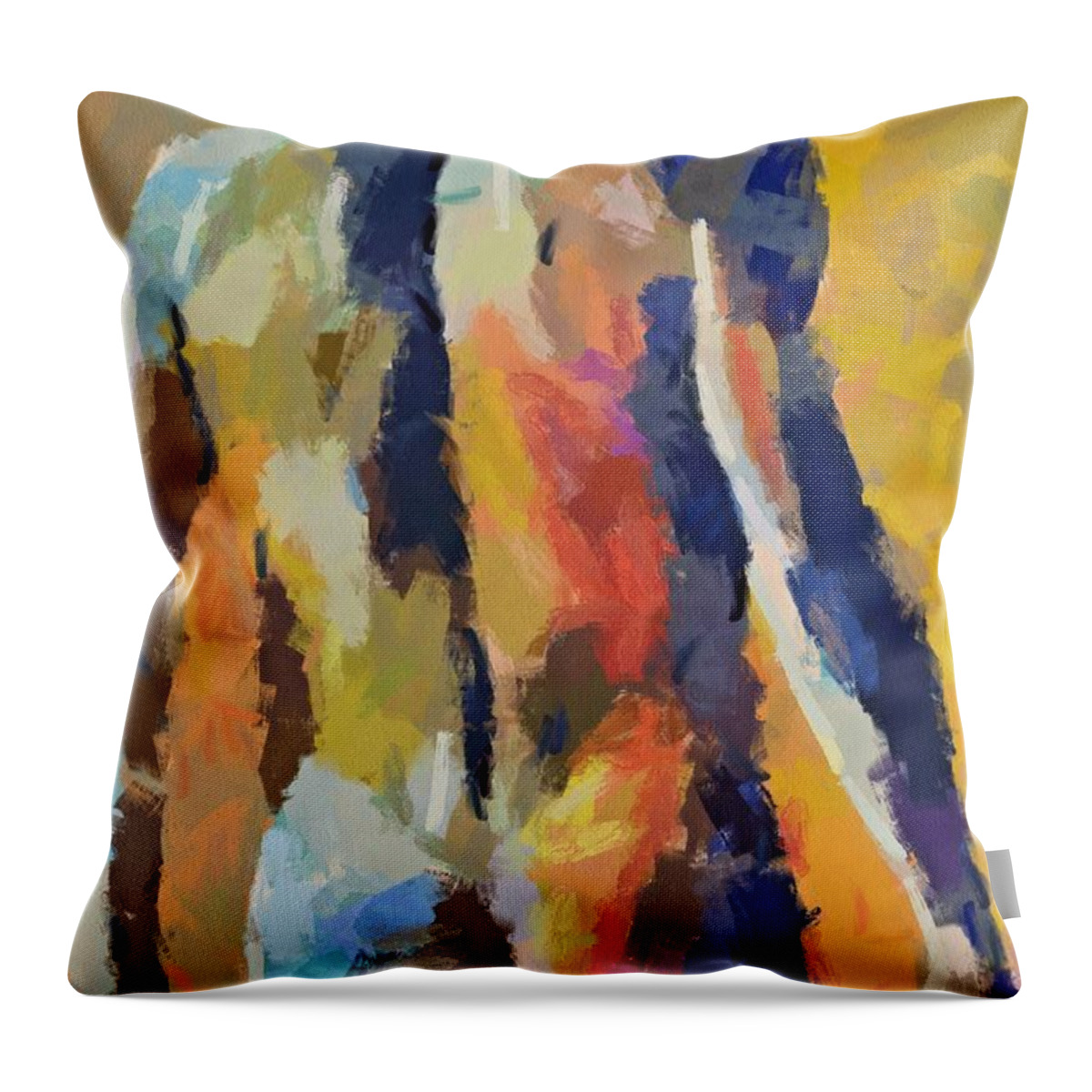 Male Body Builder Throw Pillow featuring the painting A male torso by Dragica Micki Fortuna