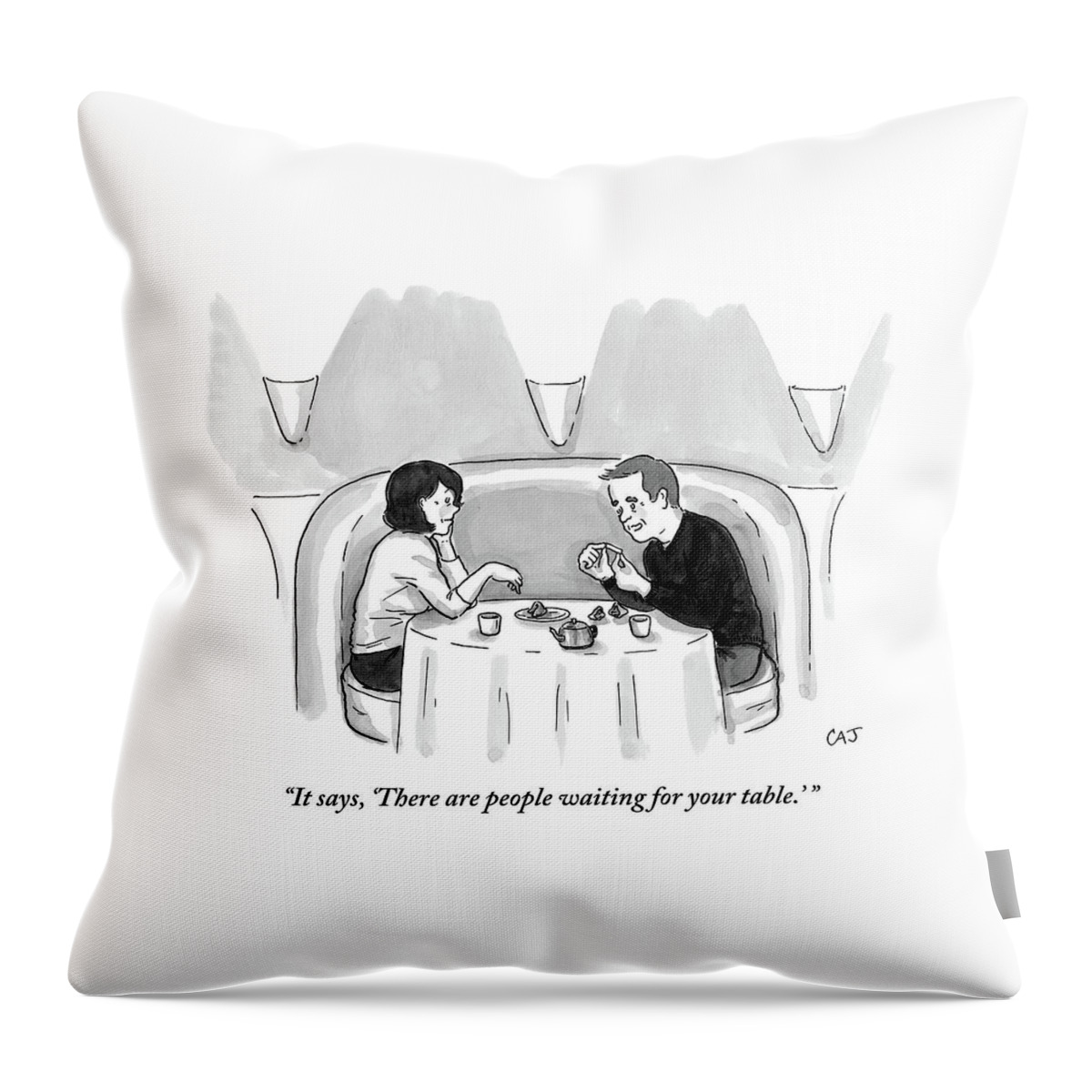 A Man And A Woman Are At A Chinese Restaurant Throw Pillow