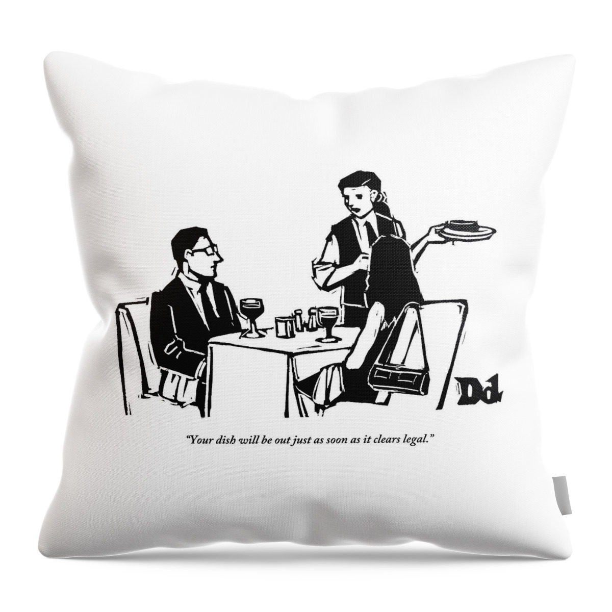 A Man And Woman Are Dining At A Restaurant Throw Pillow