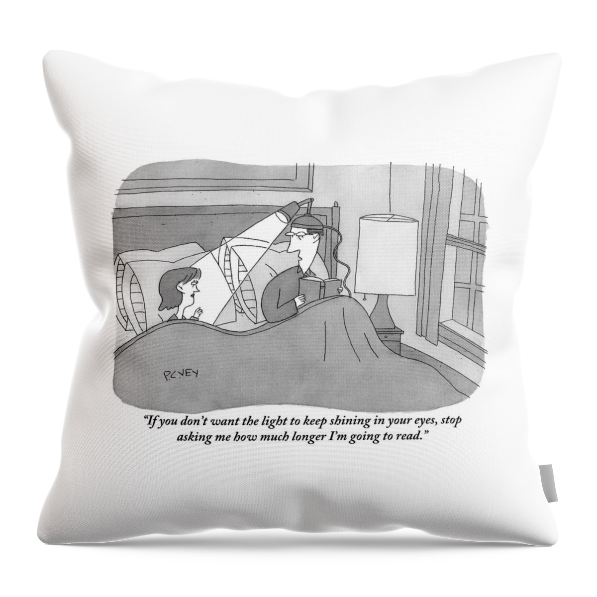 A Man And Woman Are Seen In Bed And The Man Throw Pillow
