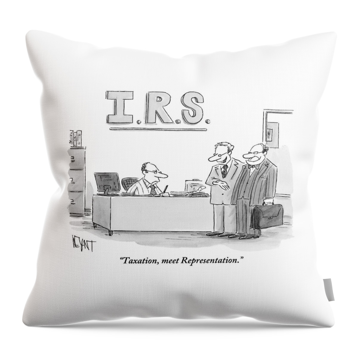A Man Introduces A Lawyer To An Irs Agent Throw Pillow