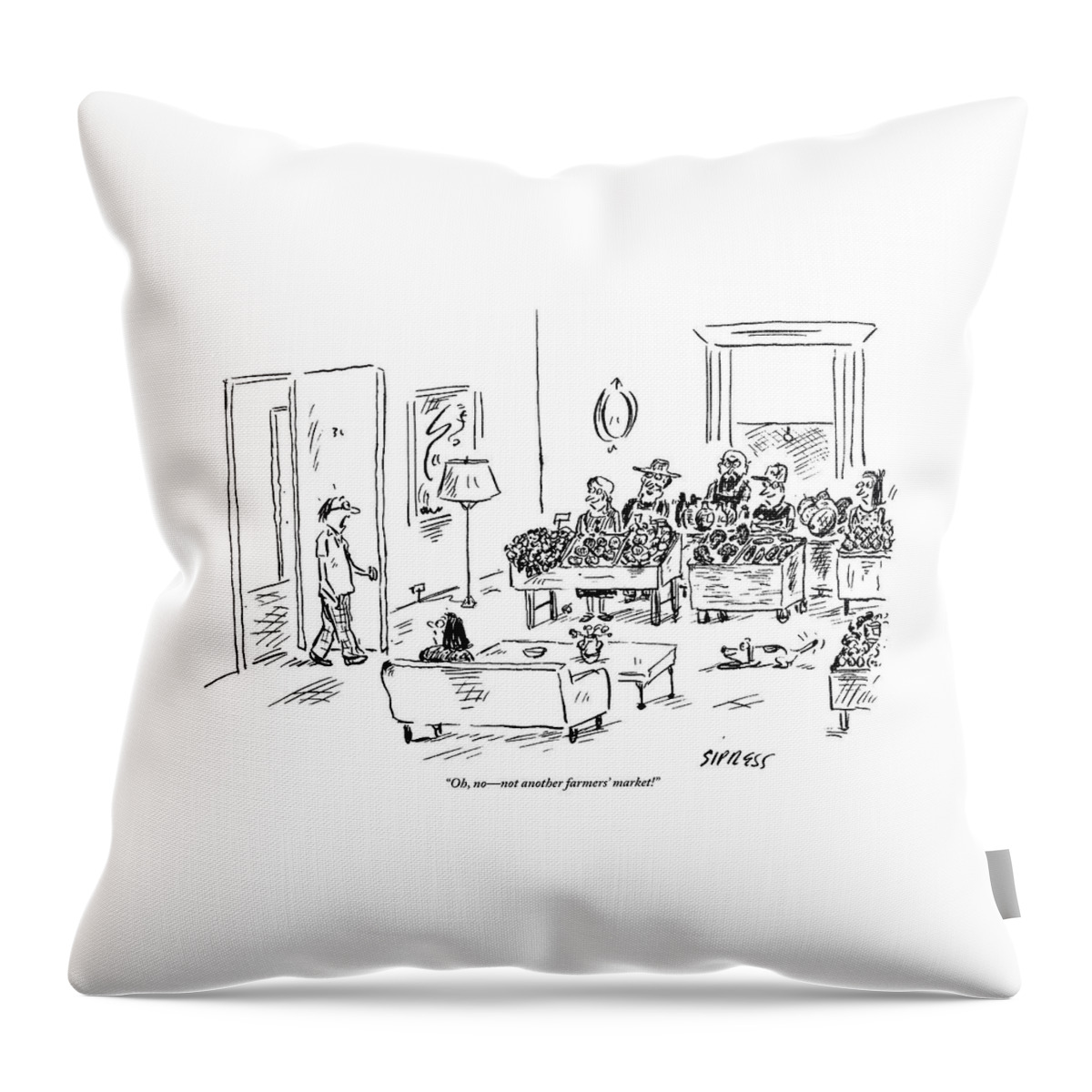 A Man Walks Into His Home To Find A Farmers Throw Pillow