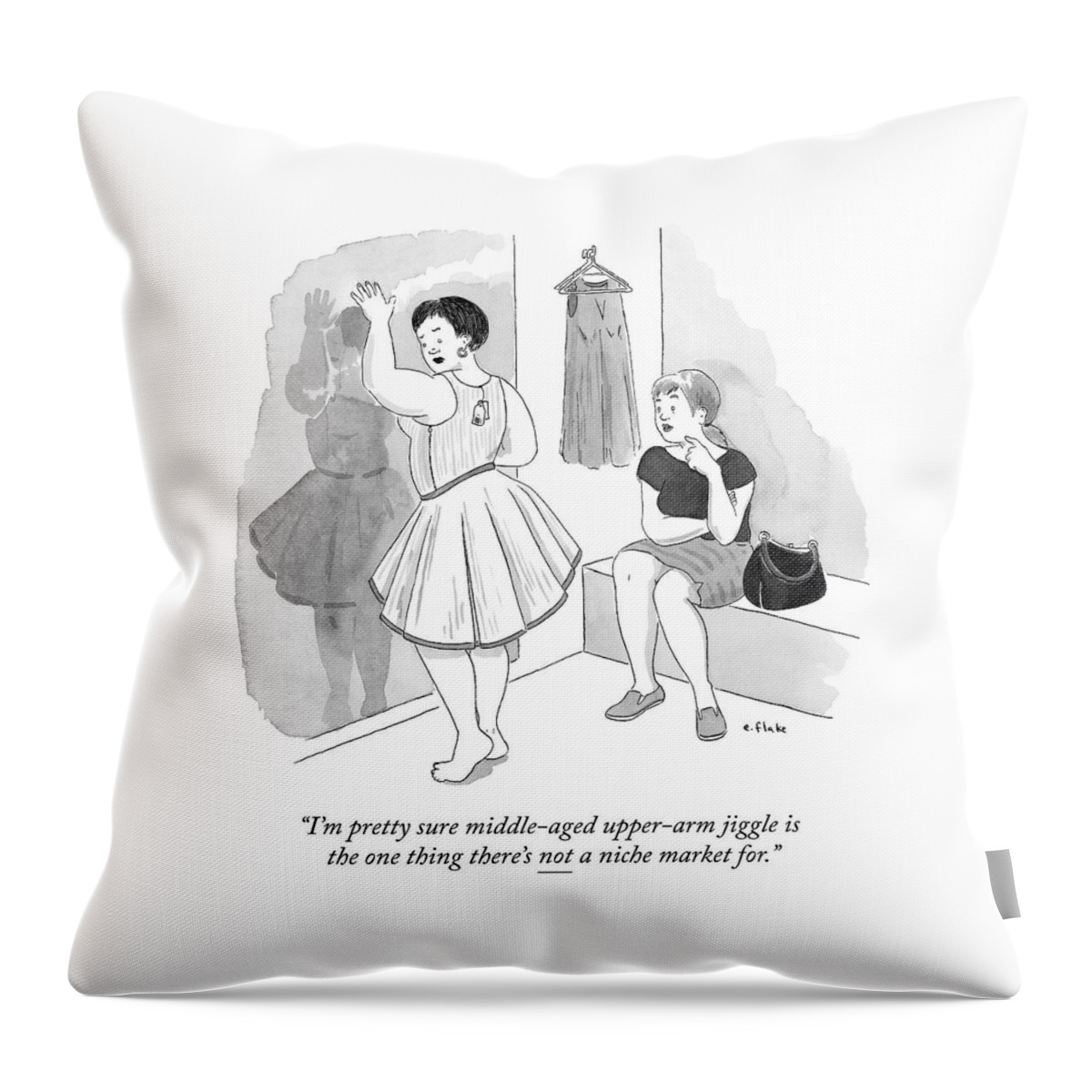 A Middle-aged Woman Poses Her Arm Up Seductively Throw Pillow