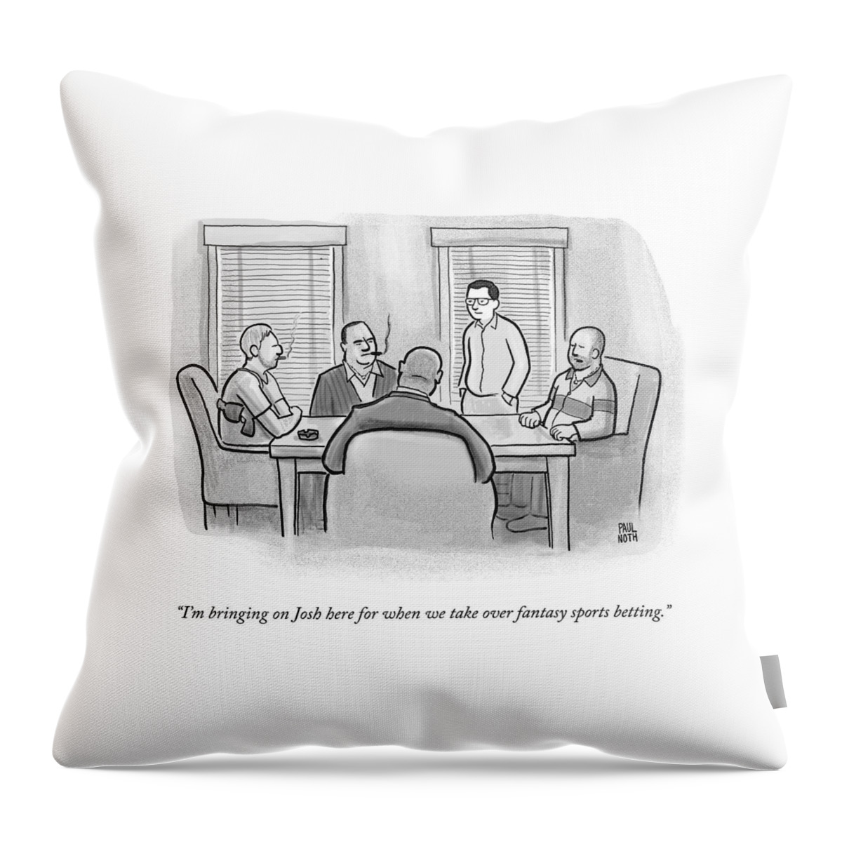 A Mobster Speaks To A Table Of Mobsters Throw Pillow
