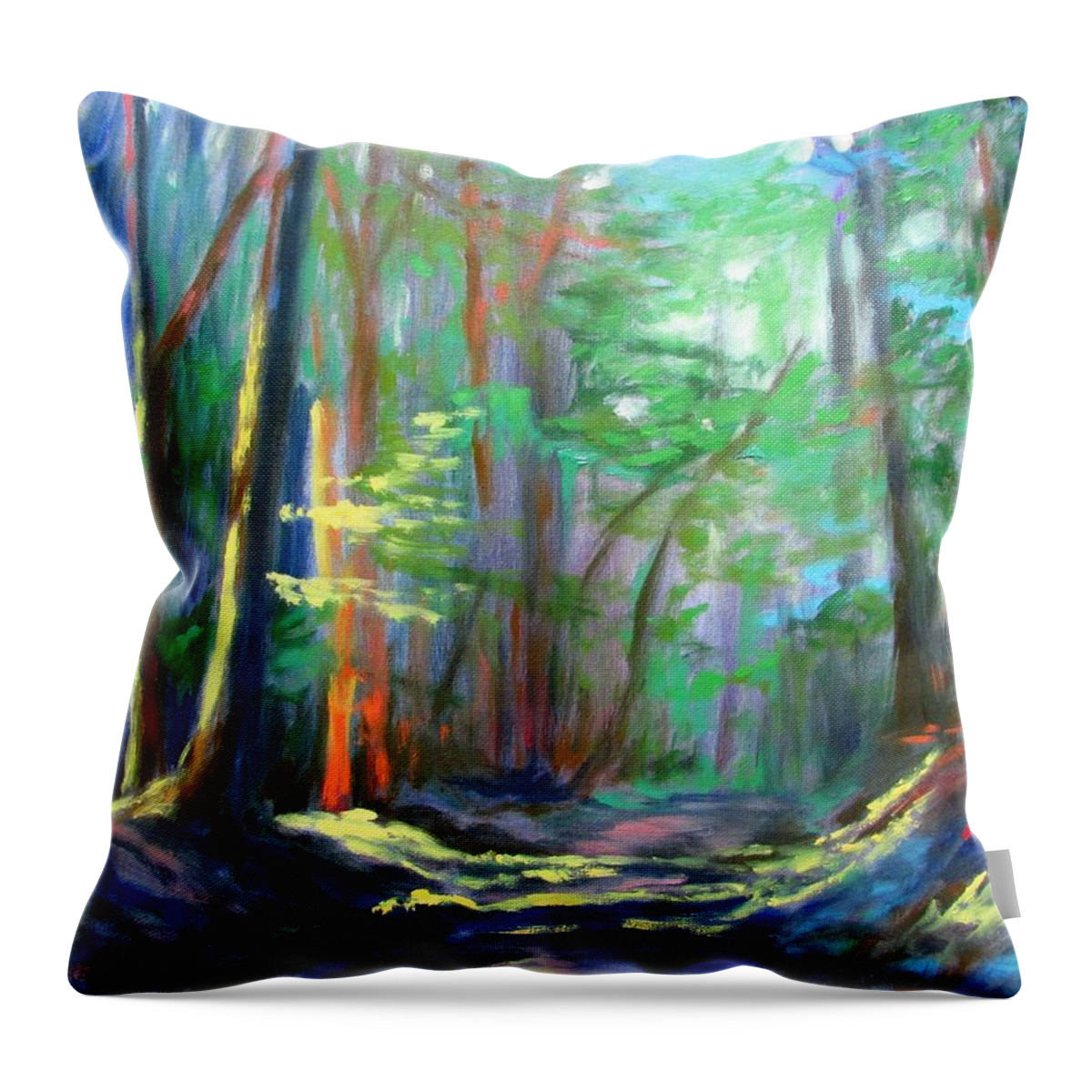 Country Road Throw Pillow featuring the painting A Moment in Time by Bonnie Mason