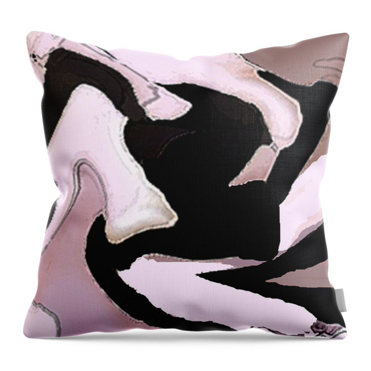 Female Abstract Art Paintings Throw Pillow featuring the painting A Moment Of Love by RjFxx at beautifullart com Friedenthal