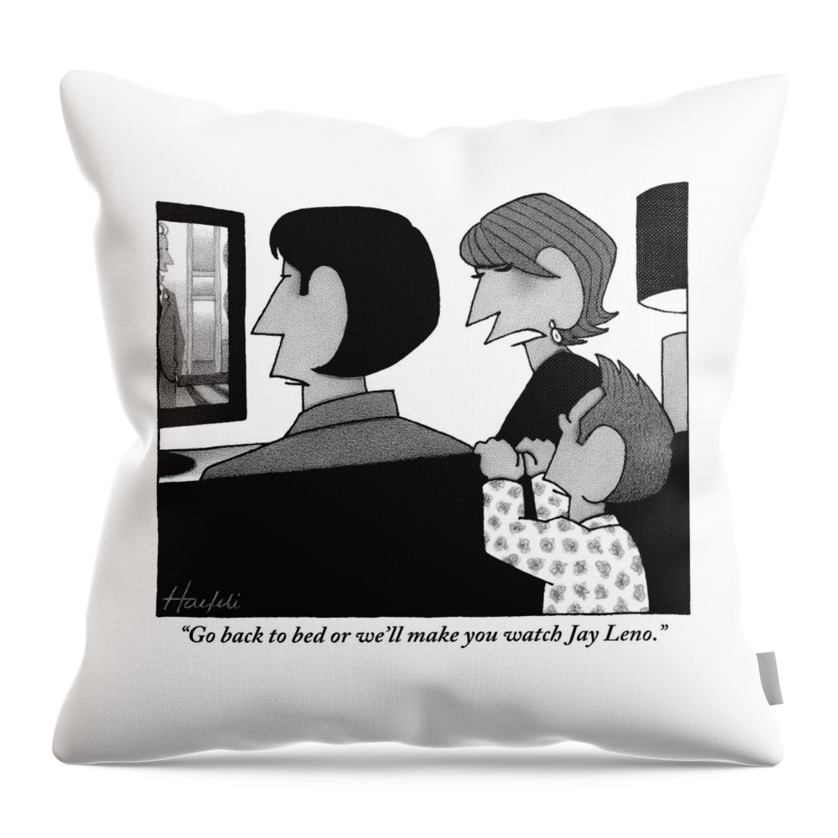 A Mother Addresses Her Child Who Is Peaking Throw Pillow