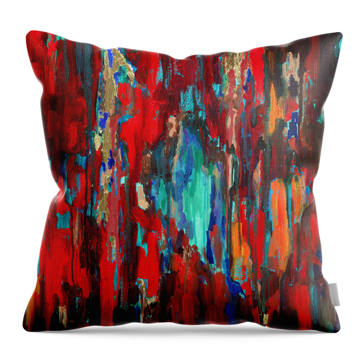 Abstract Art Throw Pillow featuring the painting A New Beginning by Billie Colson
