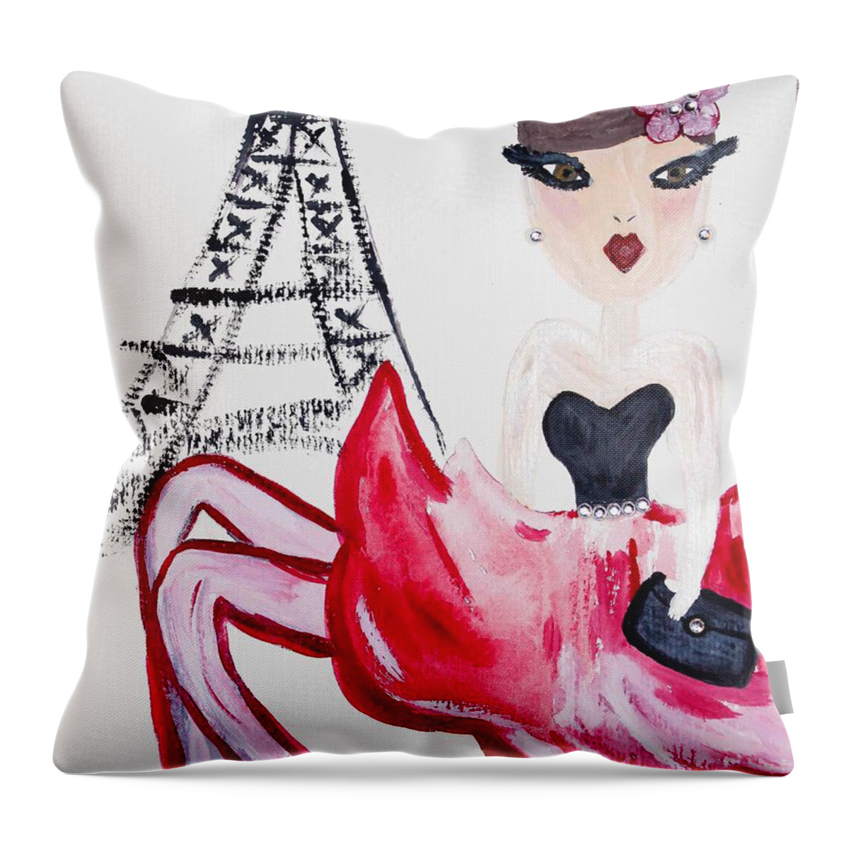 Art Throw Pillow featuring the mixed media A night in Paris by Artista Elisabet
