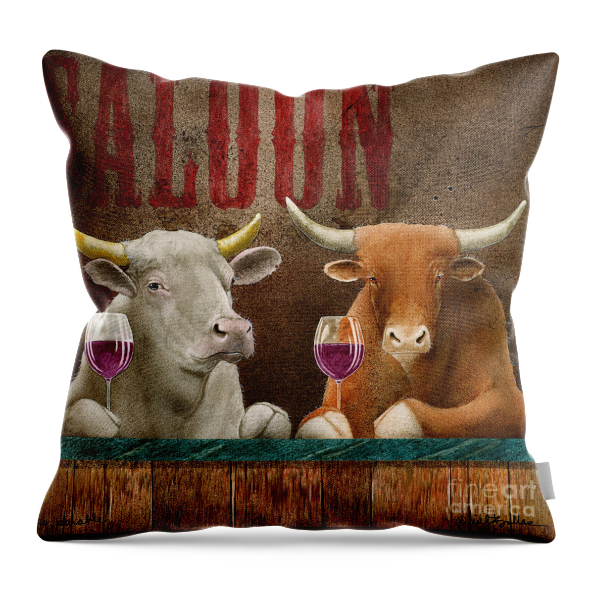 Will Bullas Throw Pillow featuring the painting A Parable... by Will Bullas