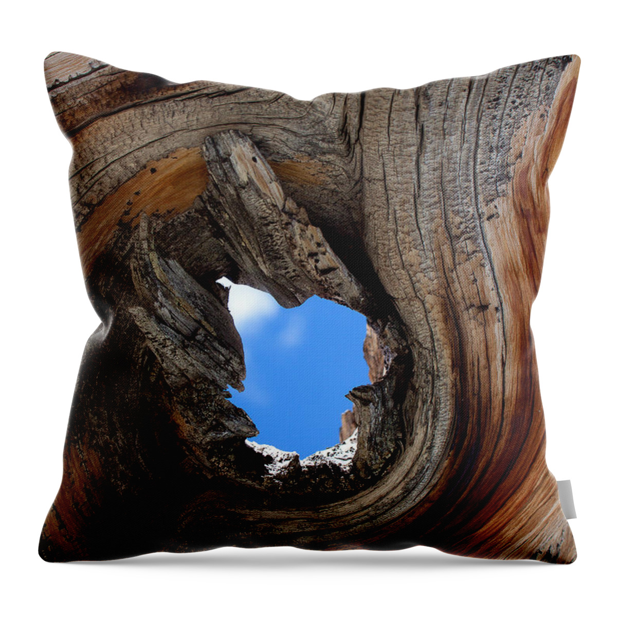 Blue Sky Print Throw Pillow featuring the photograph A Patch of Blue by Jim Garrison