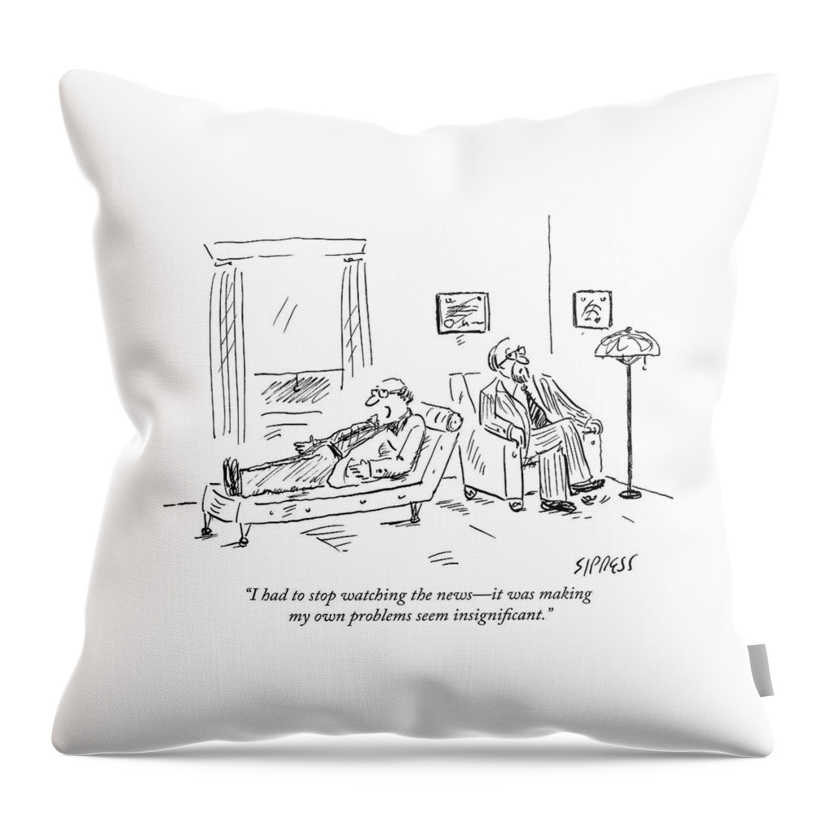 A Patient Talks To His Therapist Throw Pillow