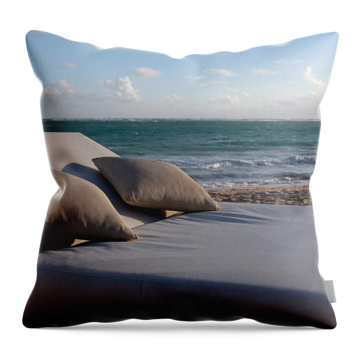 Atlantic Throw Pillow featuring the photograph A Perfect Day on the Beach by Karen Lee Ensley