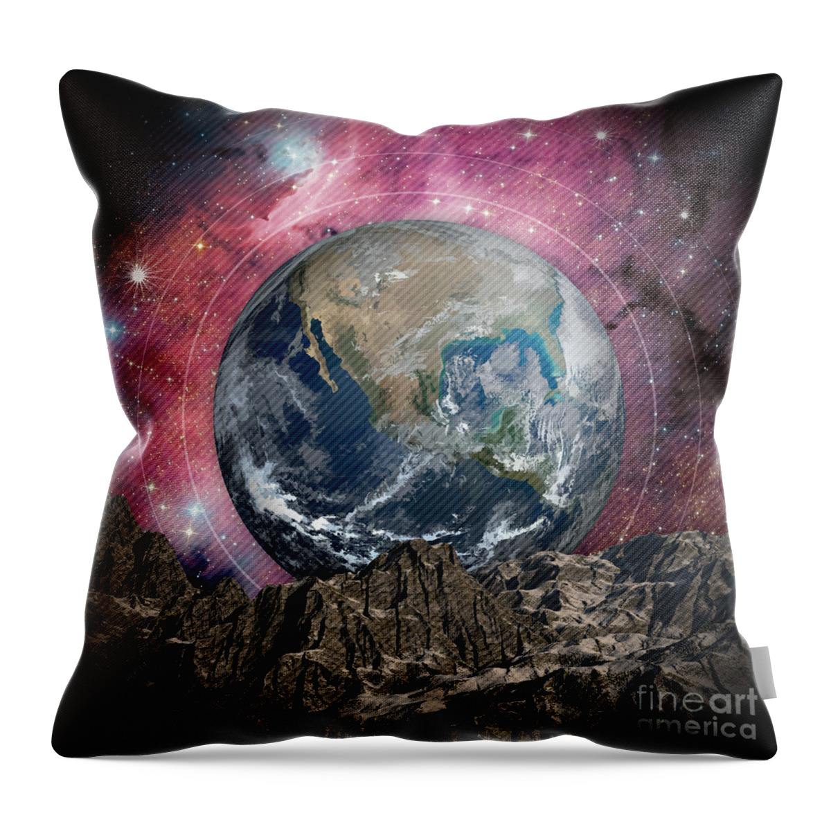 Earth Throw Pillow featuring the digital art A Place In Space by Phil Perkins