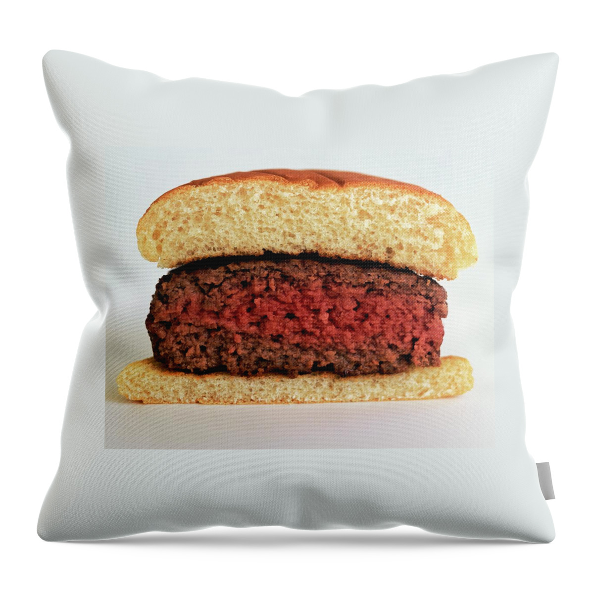 A Rare Hamburger Throw Pillow