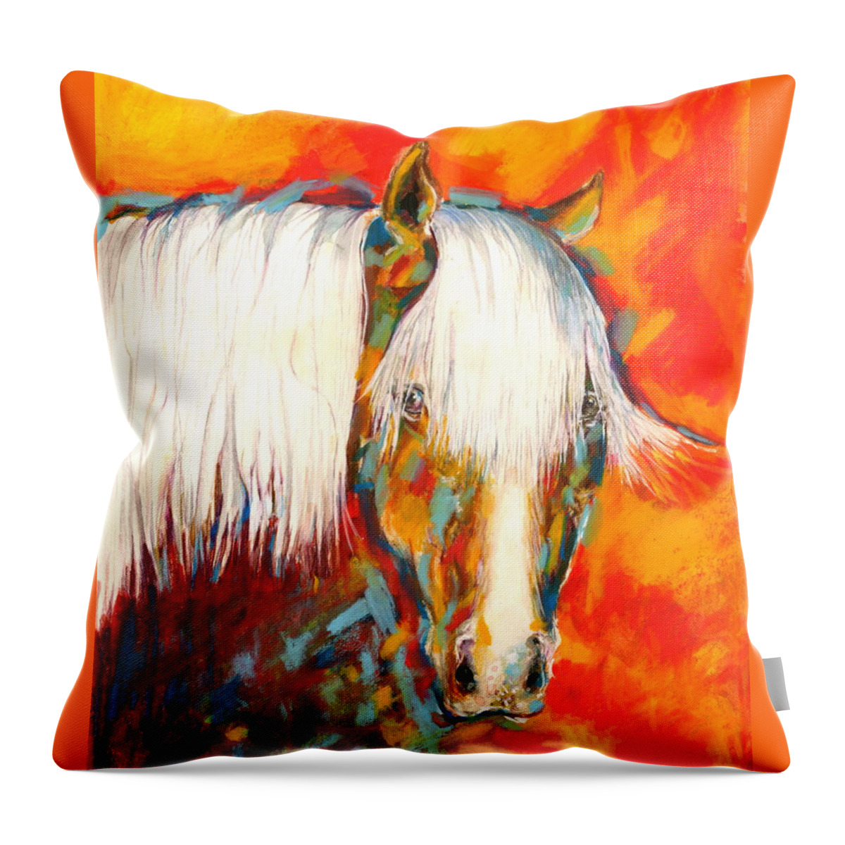 Animal Throw Pillow featuring the painting A Red Hot Head by Mary Armstrong